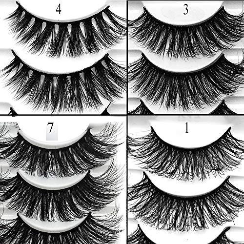 Outopen 3D Mink Lashes Natural Wispy False Eyelashes 15Mm Fluffy Long Eye Lashes Eye Makeup Tools 5 Pairs Pack(Q1 | 13-15Mm) #TOP4