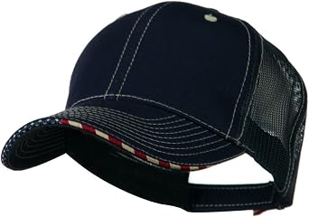 Outdoor 6 Panel Mesh Flag Mesh Cap - Navy W40S52E