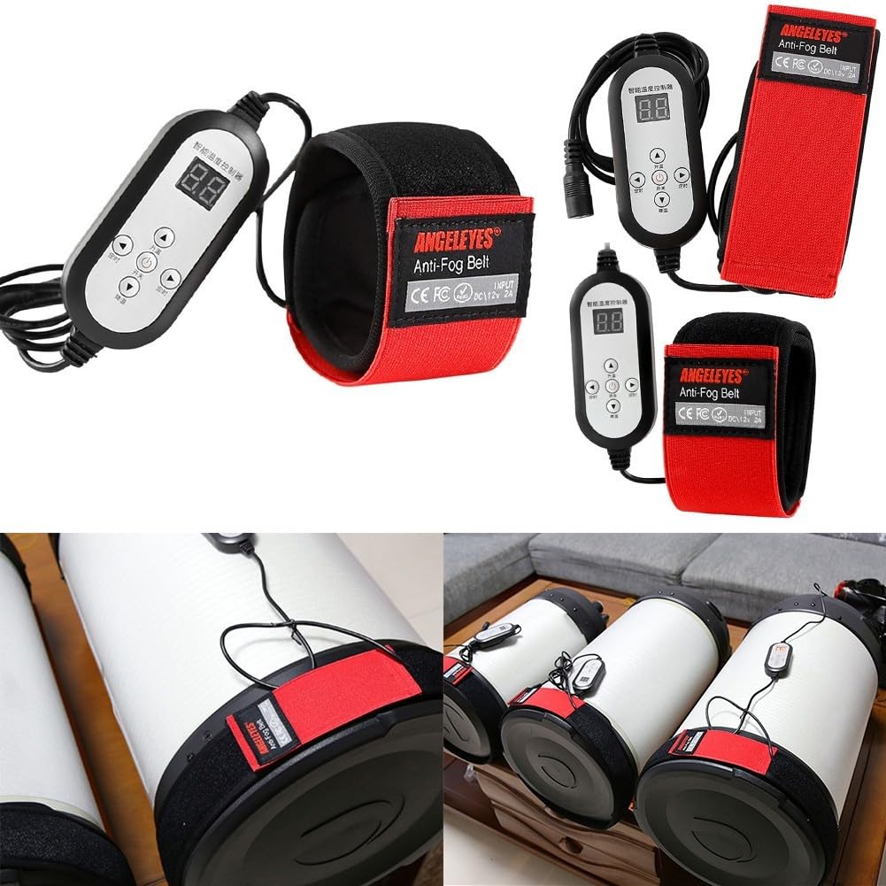 Dew Heater Strap per lenti telescopiche con ingresso di alimentazione 12 V e riscaldamento intelligente per mantenere chiare prestazioni ottiche all'aperto (930 x 50 mm)
