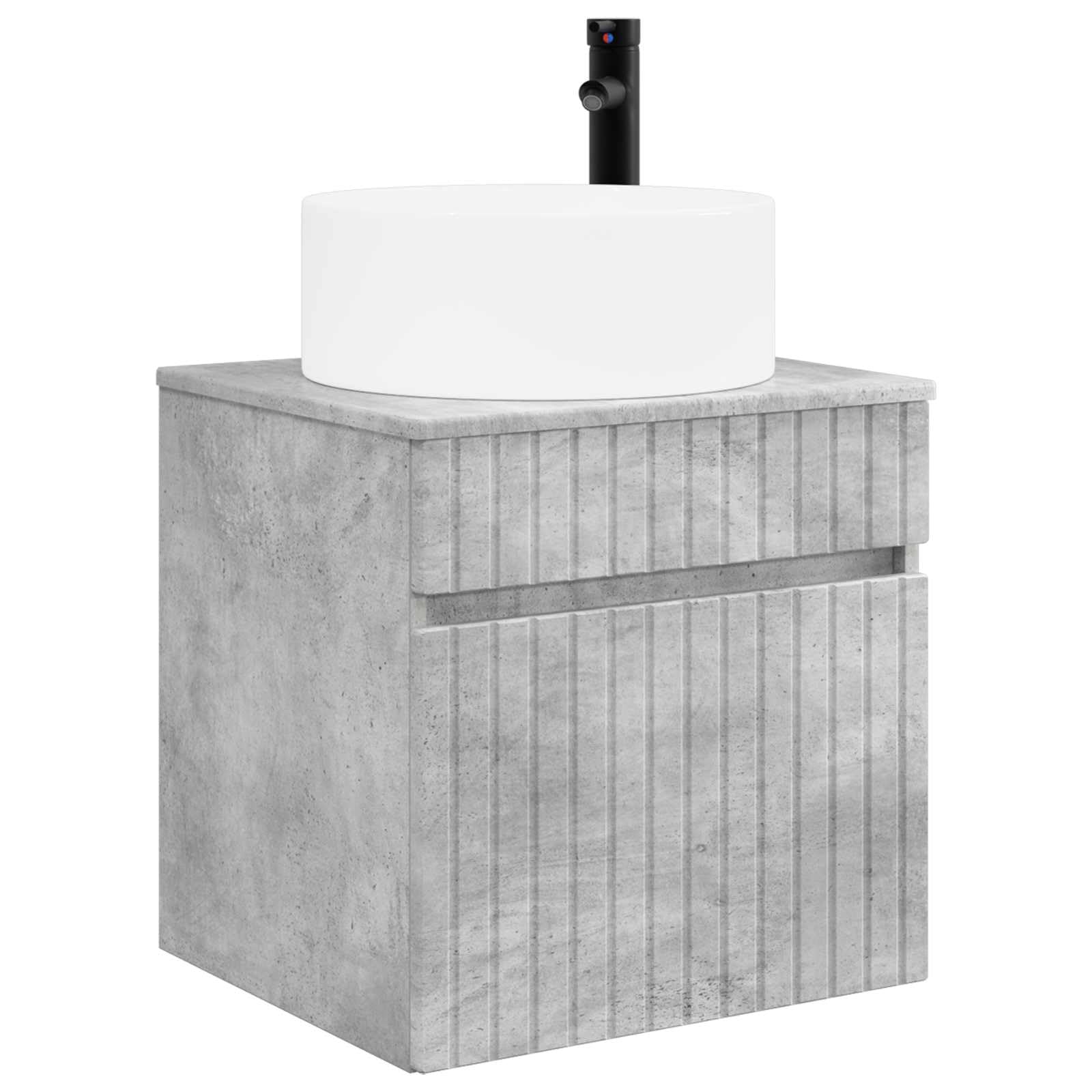 Vidaxl Concretegrey Wall-Mounted Sink Vanity Concrete Grey 49 X 44.5 X 65.5 Cm,