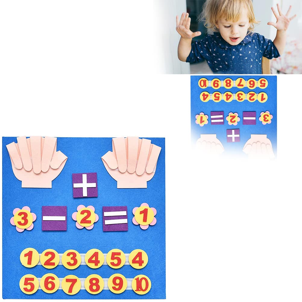 TARSHYRY Giocattolo per Contare la Lavagna in Feltro per Bambini, Aiuto per l'apprendimento dei Numeri, Strumento Educativo per la Scuola Materna e Prescolare (BLUE)