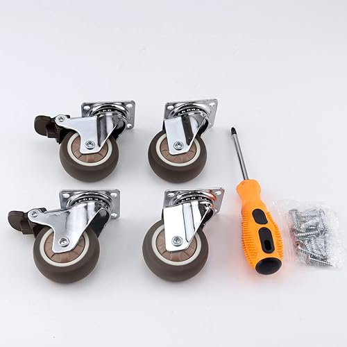 Miniatura 7 de Molen Juego de 4 ruedas giratorias de 2 pulgadas, paquete de 4 ruedas giratorias para mueblescunasbanco de trabajo, capacidad total de 300 libras,