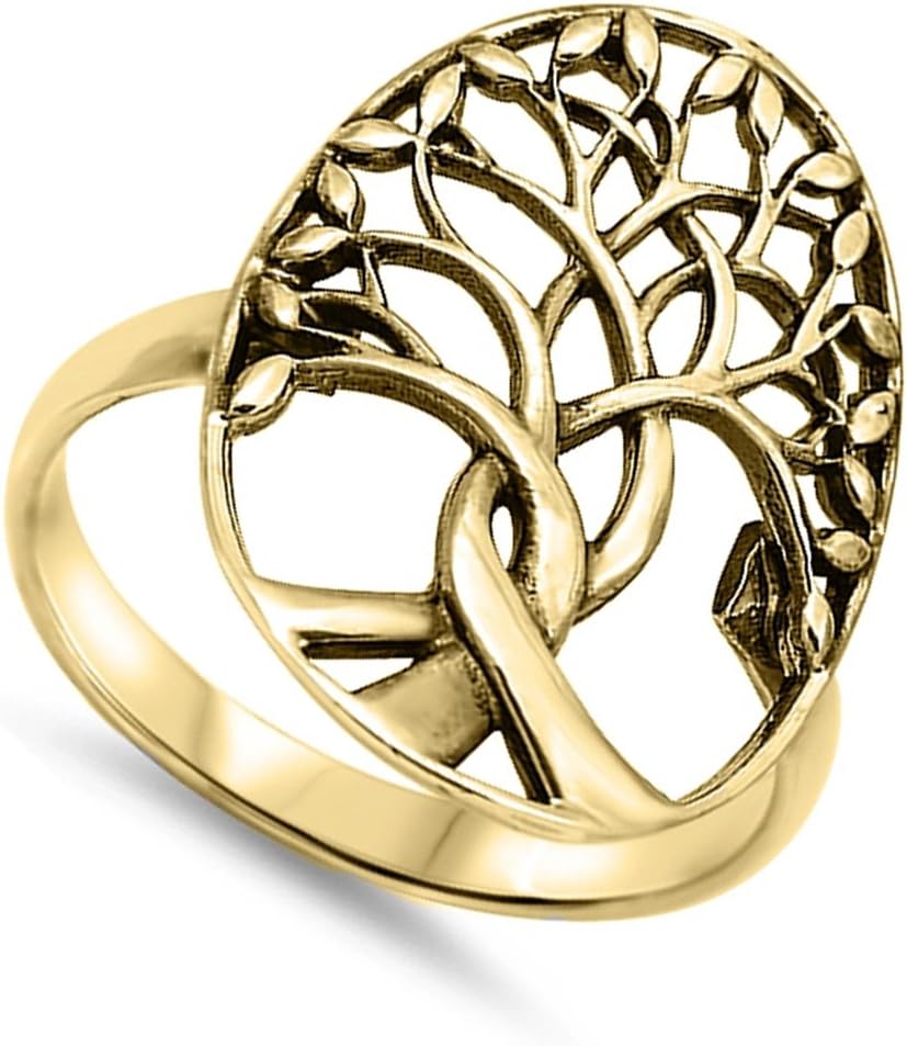 CHOOSE YOUR COLOR Sterling Silver Tree of Life Ring