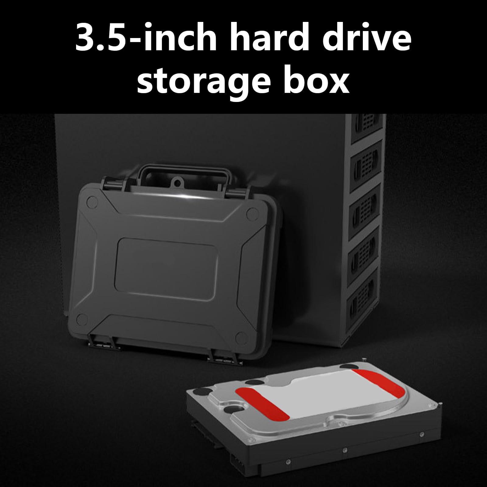 QIEIEI 3.5inch External Hard Drives Case Water Shockproof Storage Bag with Stackable for Easy Organization
