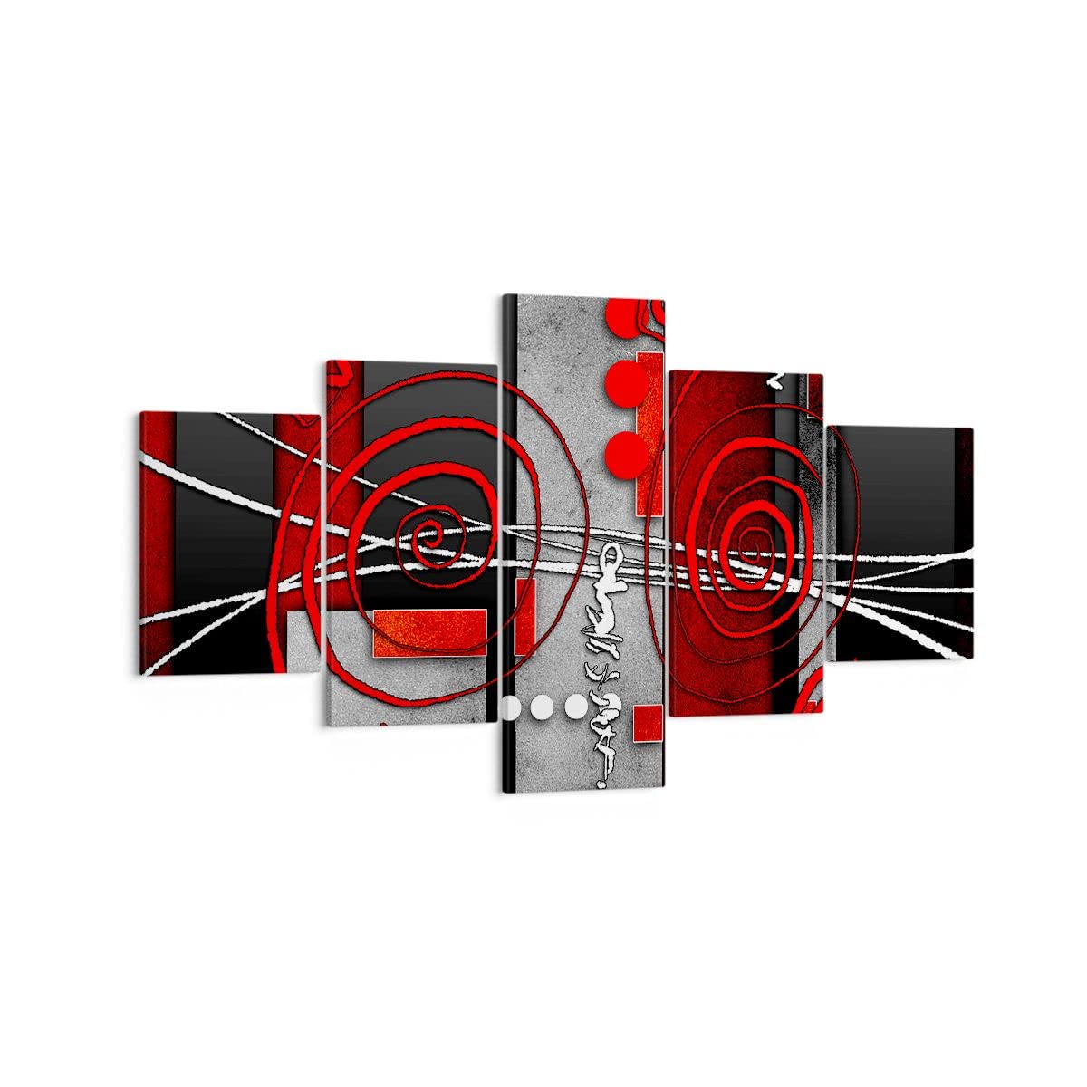ARTTOR Cuadro sobre Lienzo 125x70cm Moderno Tríptico Abstracto - 0599 | Gráficos Figuras Geométrico Cuadro Decorativo Grande Arte mural Decoración del Hogar Salón Dormitorio Cuadros de Pared