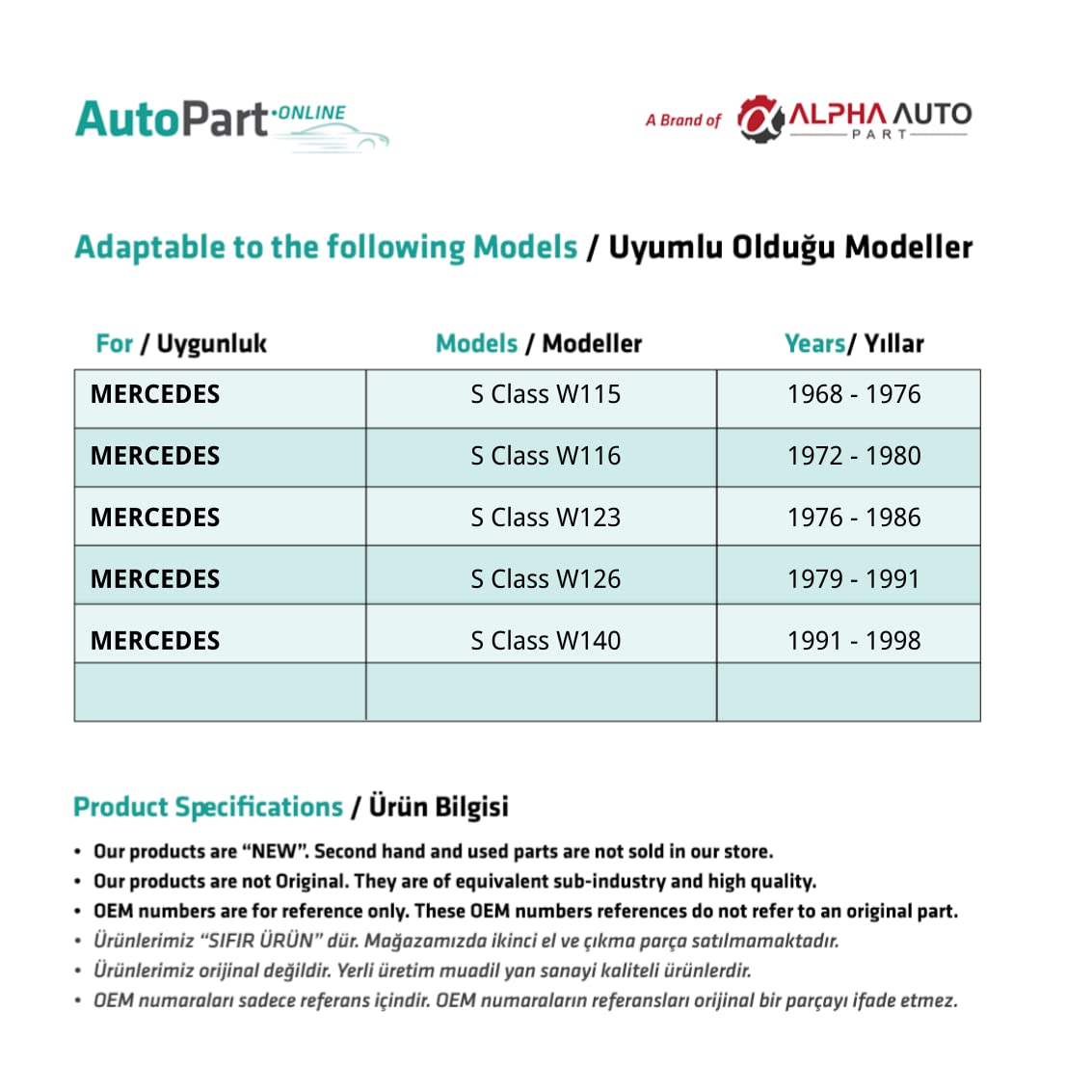 Plumero de Techo corredizo para Mercedes W115, W116, W123, W126, W140