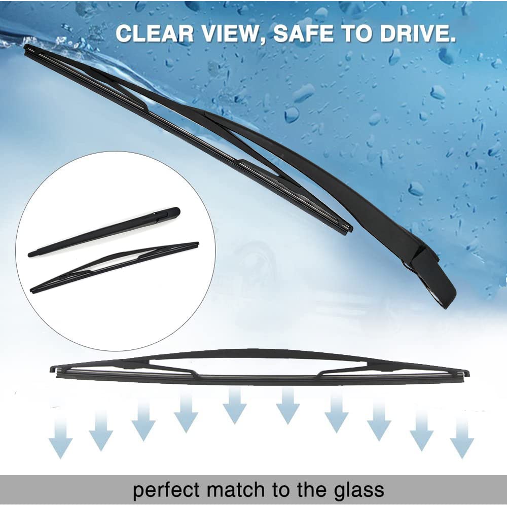 Kit De Remplacement Pour Essuie-glace Arrière Dacia Sandero 2008-2012 - Bras Et Balai En Caoutchouc Naturel - Longueur 370 Mm Et 420 Mm - Installation Facile