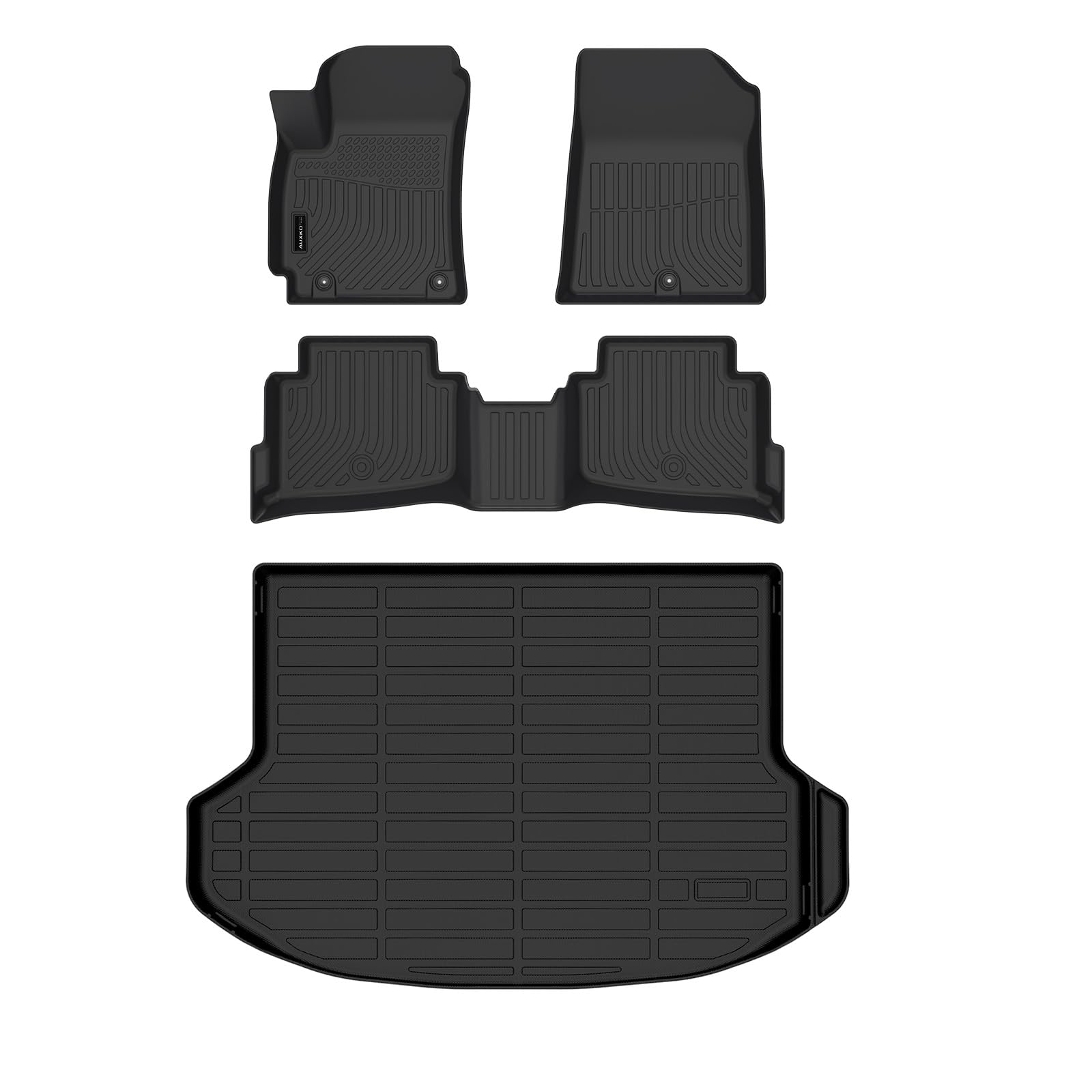 Auxko All Weather Floor Mats Cargo Mat for Kia Seltos 2024 2025 2026 (not for SX with Subwoofer) TPE Liners All Season Accessories Guard Odorless Anti-Slip Floor Liners Trunk Tray
