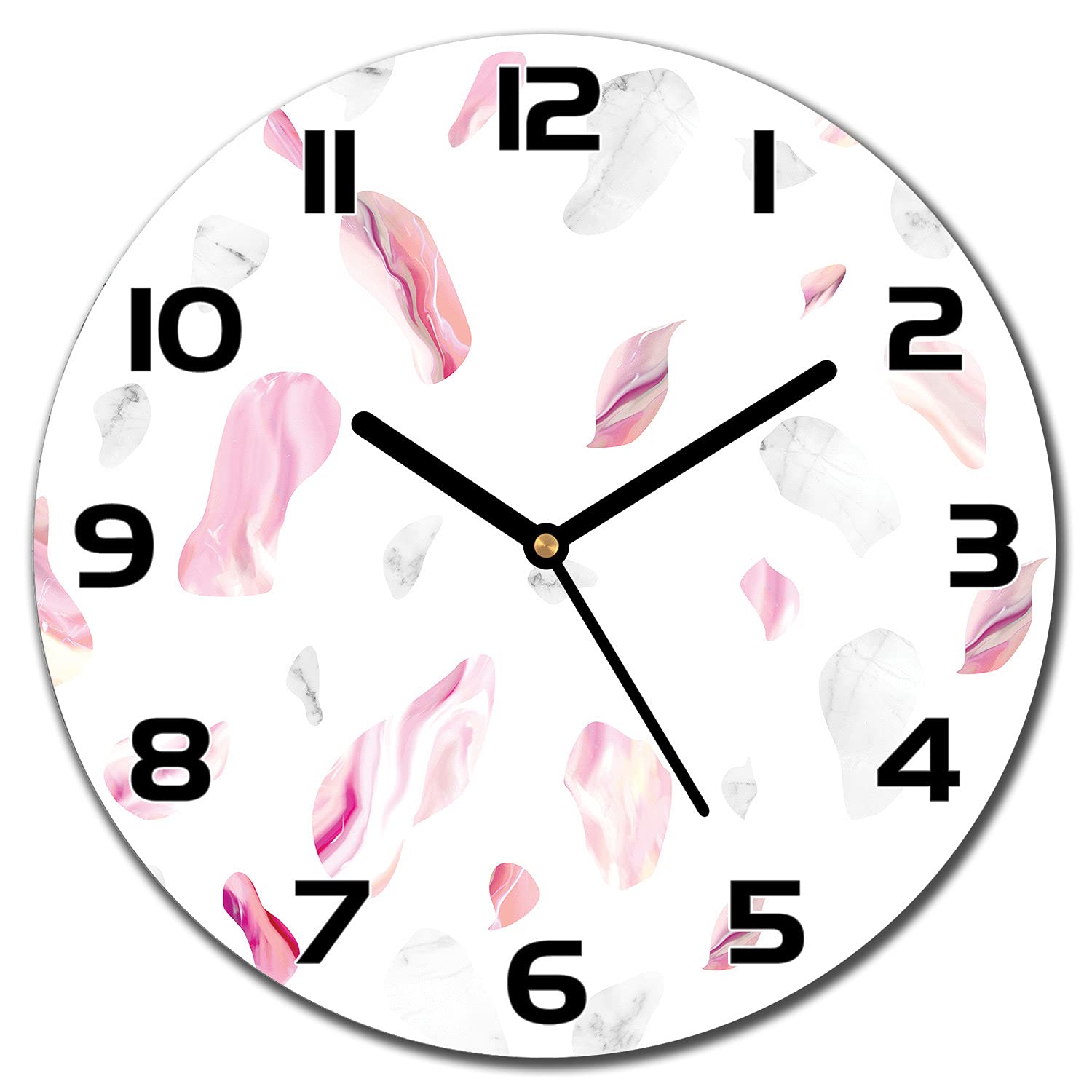 Horloge en verre pour cuisine et salon moderne décoration murale effet marbre