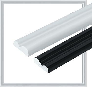 16.4FT Chair Rail Molding Peel and Stick,Flexible Molding Trim,Self Adhesive Wall Molding Panels for Cabinet, Mirror Frame, Door, Tile Edge White 0.86IN*0.35IN