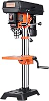 VEVOR 10 Inch Benchtop Drill Press 3.2A 5-Speed 10in Swing Tilting Table Cast Iron Frame Wood Metal Drilling