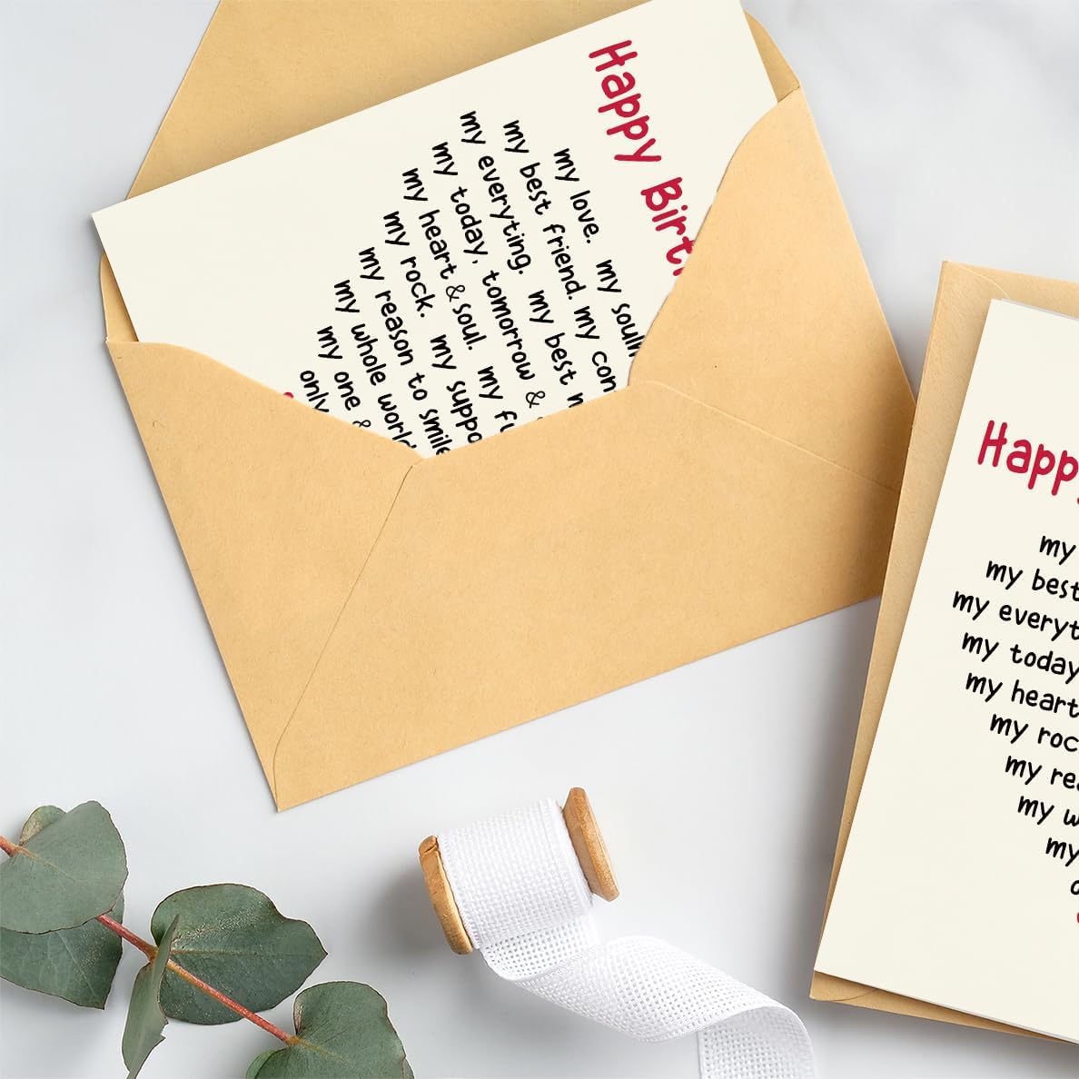 Wife Birthday Card | Wife Birthday Card from Husband | Romantic Bday Card for Him, Her, and Husband | Funny Bday Card