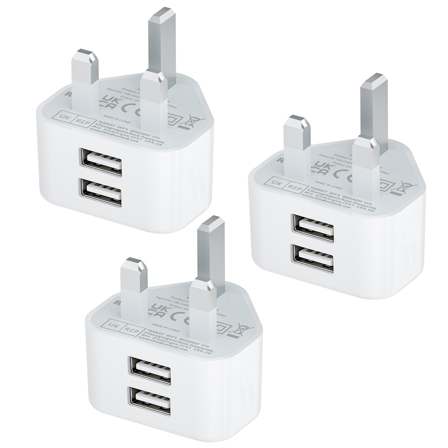 USB Plug UK,USB Charger Plugs Adaptor UK 5W Phone Plugs with USB Port Compact Mains Charge Head with Smart IC 5V 1AMP Charging Compatible with iPhone 13 12 11 SE XS XR X 8 7 6 5,iPad,Watch,2Pack — view 7