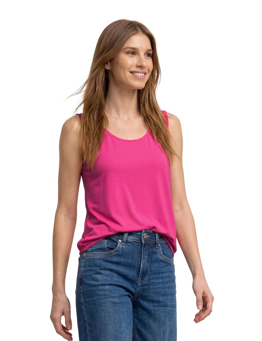 Street One Jersey Top with Elastic Hem Magenta Dream 44