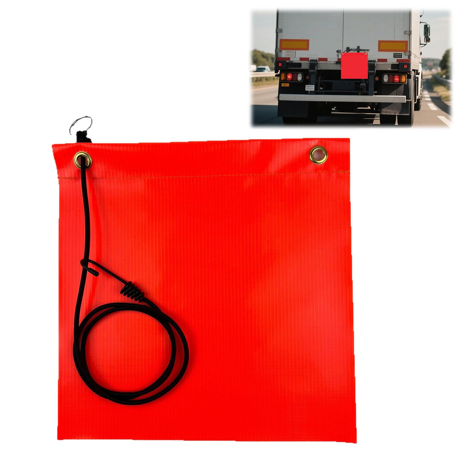 Rote Warnflagge 30x30CM,Rote Fahne Überlänge,Warnflaggen Mit Gummiseil,Kupferschnallen Flagge,Double-Head Press Buckle Warnfahne,für Warntafel Auto Wohnwagen Anhänger Fahrradträger,Kiuiom