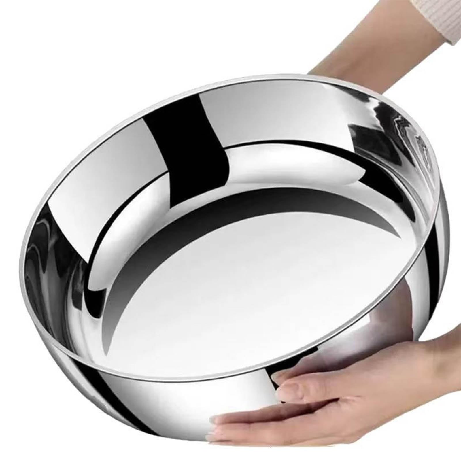 Vnook Silver 316 Stainless Steel Basin, With Lid Stainless Steel Kneading Bowl