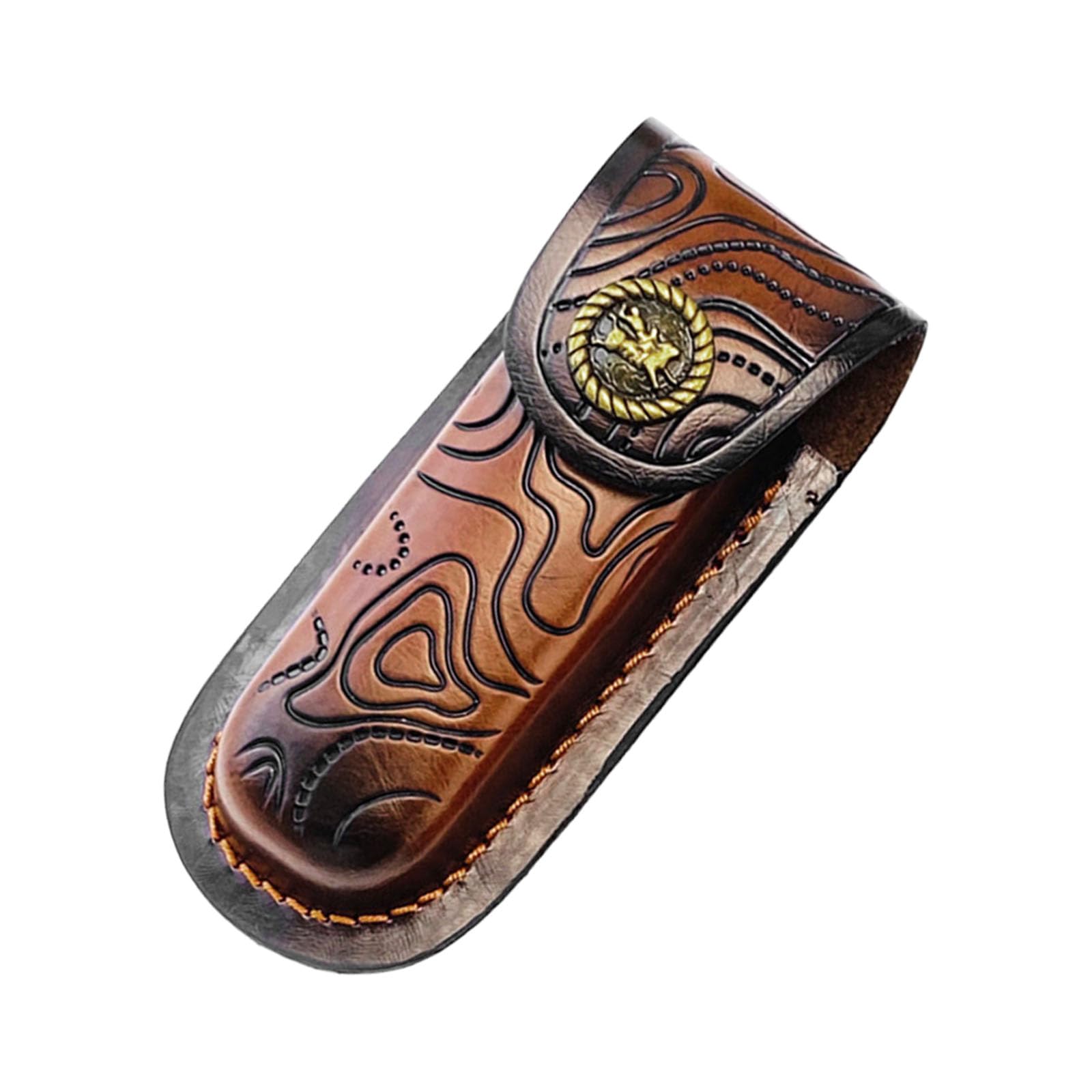Knives Sheath Leather Construction Belt Attachment Holder Knives Cover for Camping & Leather Case Cover Holder Case