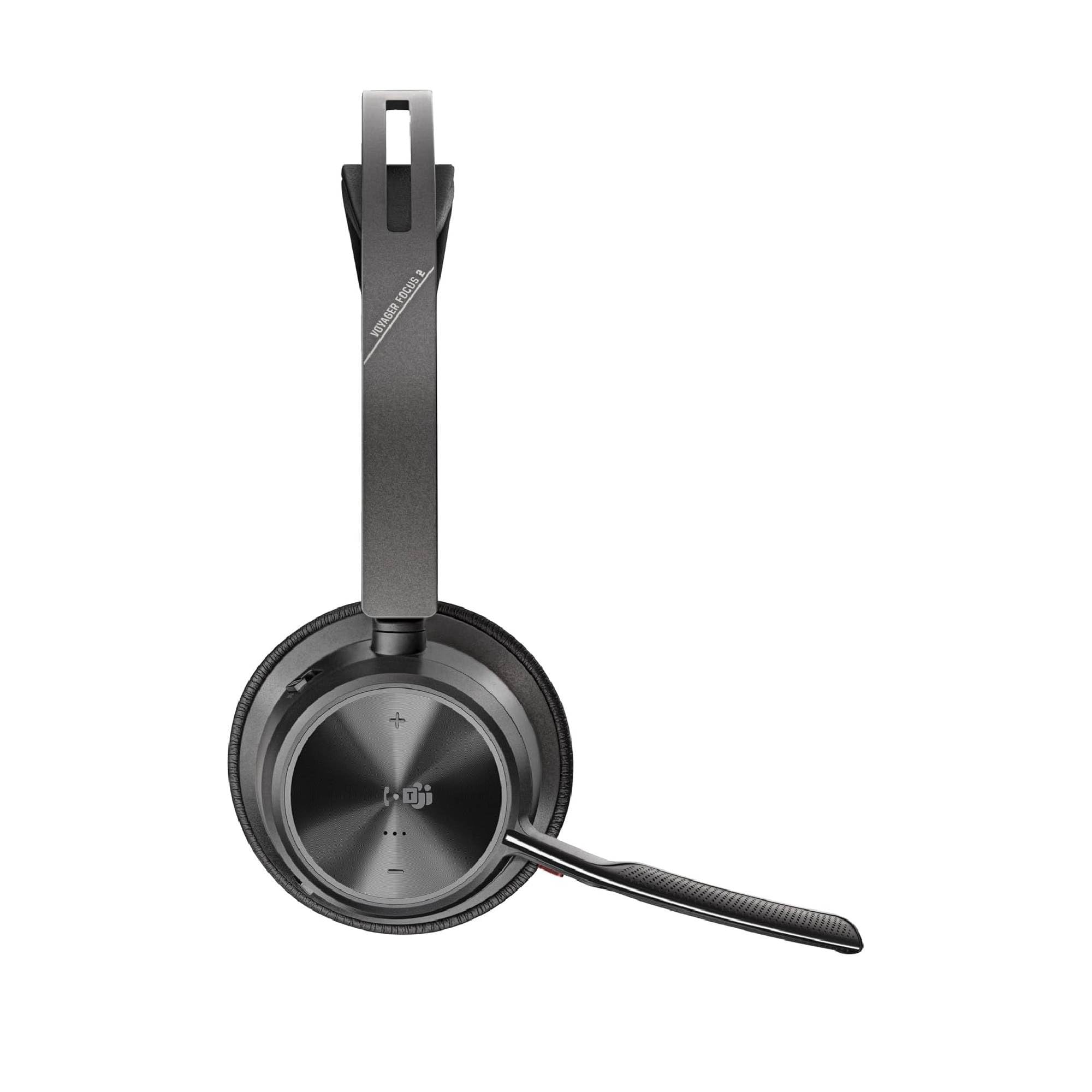 Poly Voyager Focus 2-M USB-C-C Headset USB-C/A Adapter Customer Special 1- Connection Via Bluetooth - Noise Annulation; Smart Sensor Technology; Dynamic Mute Alert - Black