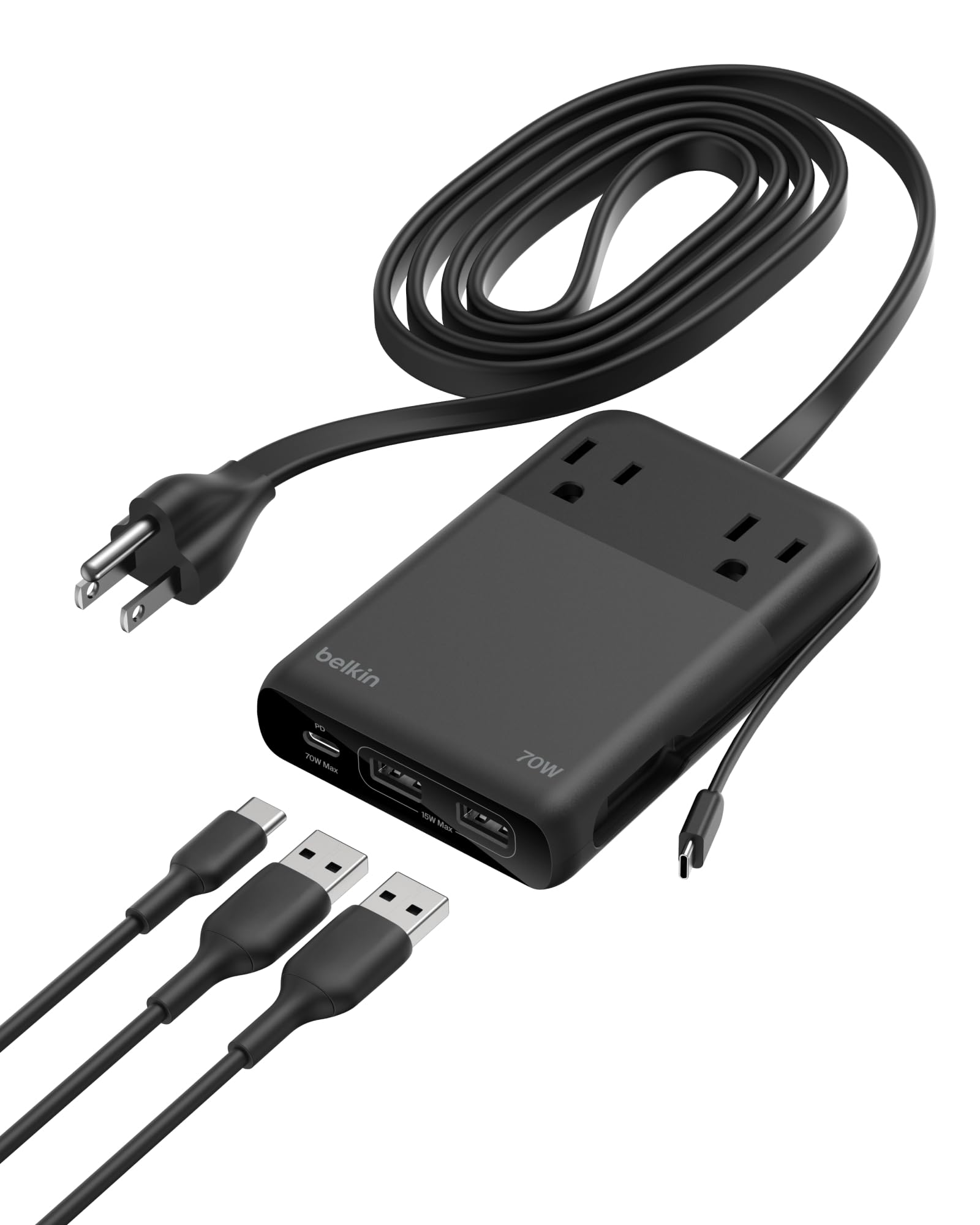 Amazon.com: Belkin Travel Power Strip 70W, 6-in-1 GaN Charging