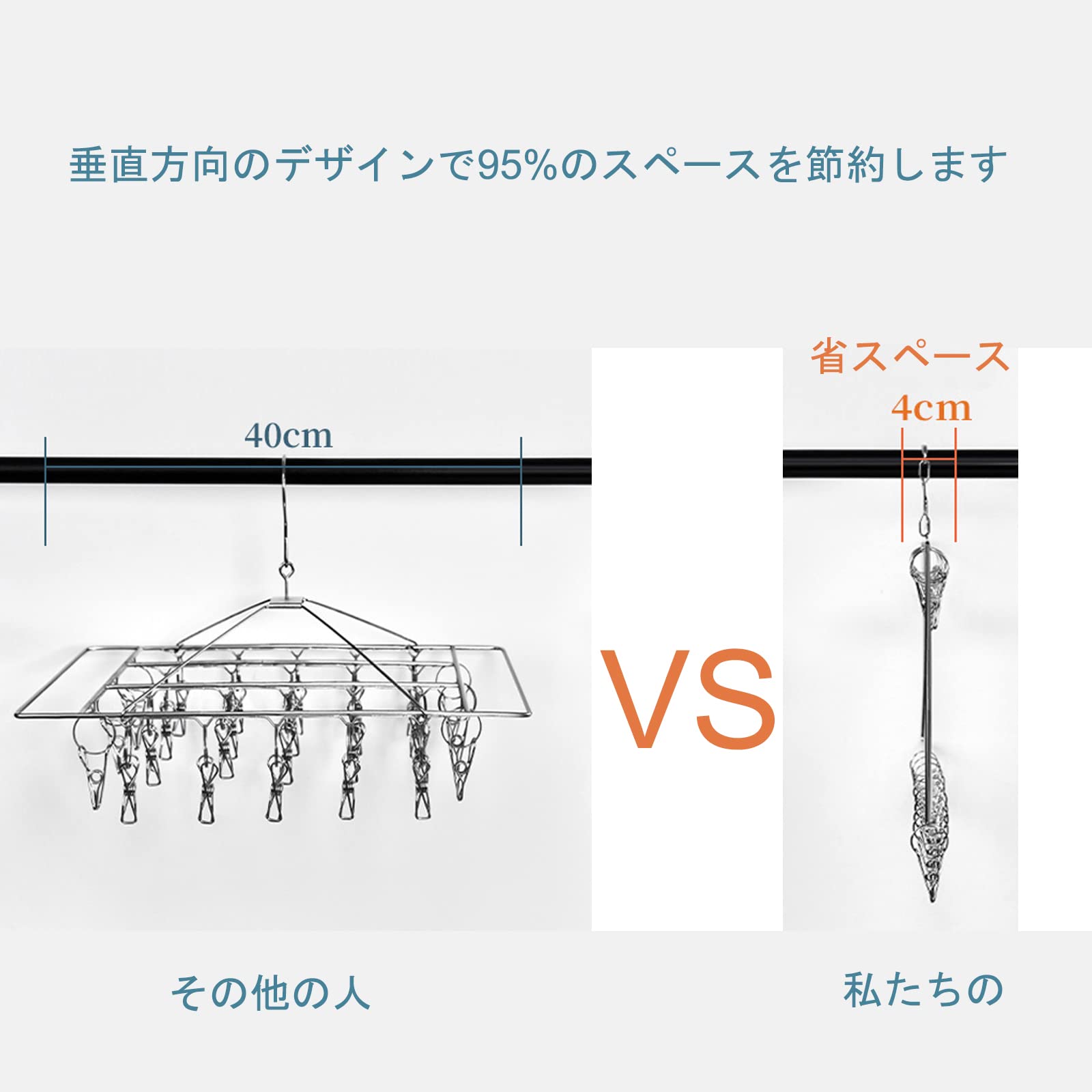 Amazon.co.jp: HMHiWYYハンガー2個入りステンレスクリップ式