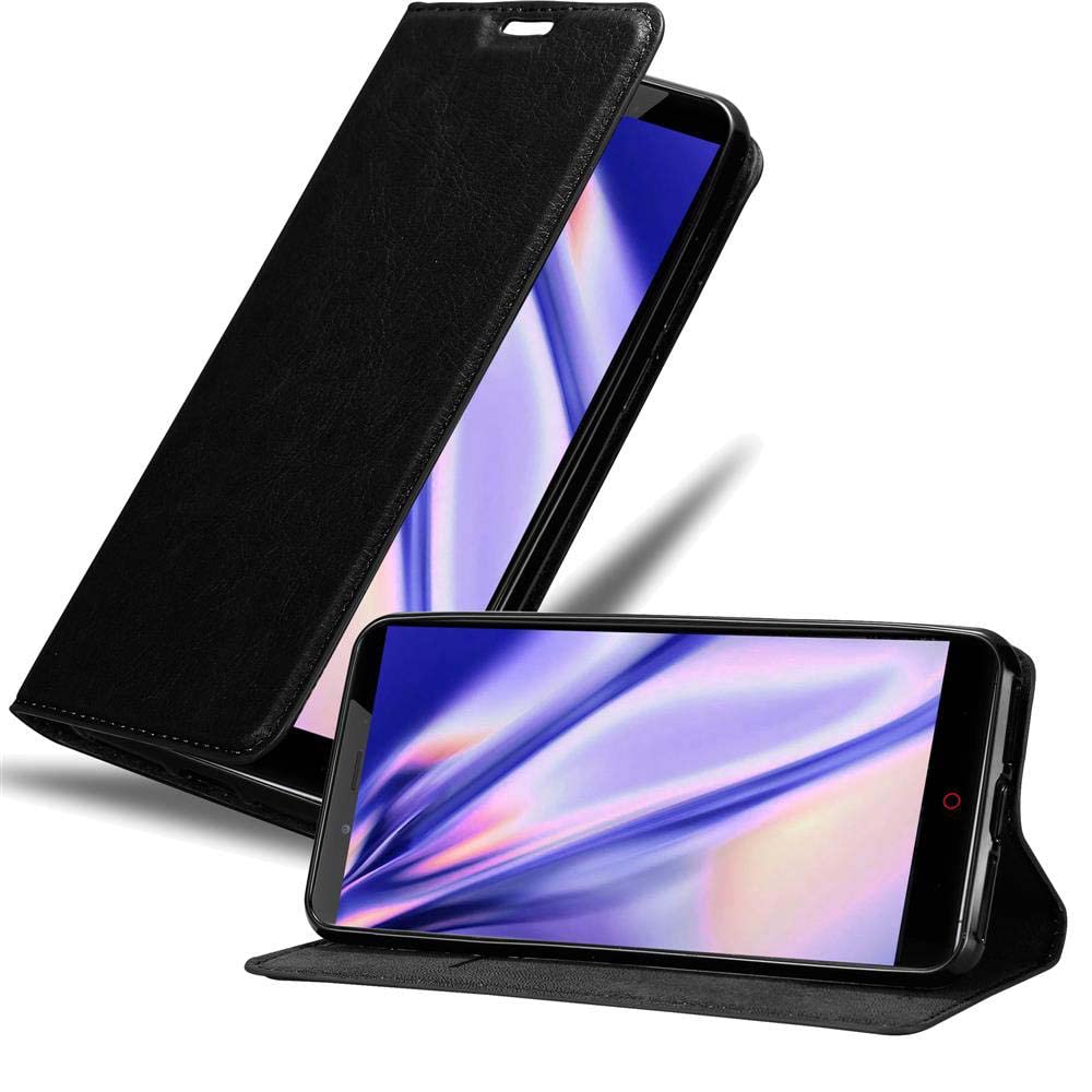 Cadorabo Custodia Libro Portafoglio Per ZTE Nubia Z11 MAX – Pelle Finta Nero Di Notte, Con Chiusura Magnetica E Slot Per Carte