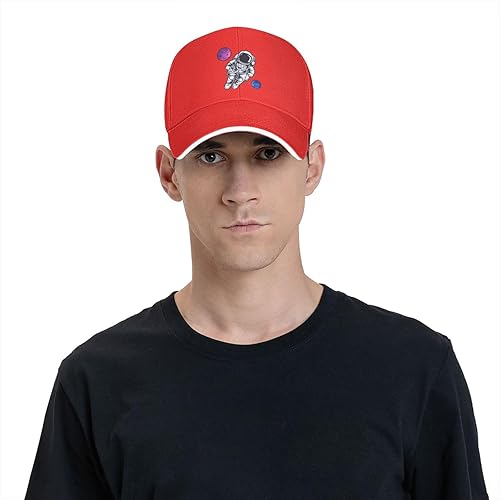 Vista 22 de Gorra de béisbol de astronautas flotante en el espacio para hombres y mujeres, ajustable, divertido sombrero para papá Negro
