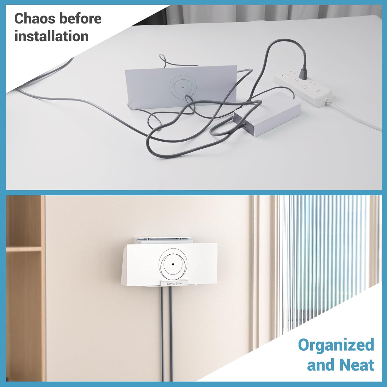 Star-Link Gen 3 Router Mount, All-in-One Star Link Standard V3 Router Wall Mounting for Starlink V3 Mesh Router & Gen3 Power Supply, Space-Saving Bracket Mount Kit- LM-3C