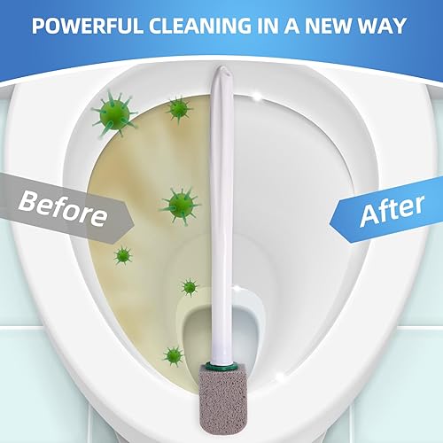 Miniatura 2 de Limpiador de inodoro de piedra pómez con mango largo, piedra pómez, limpiador de manchas de óxido y grasa, adecuado para inodoros, lavabos de baño,
