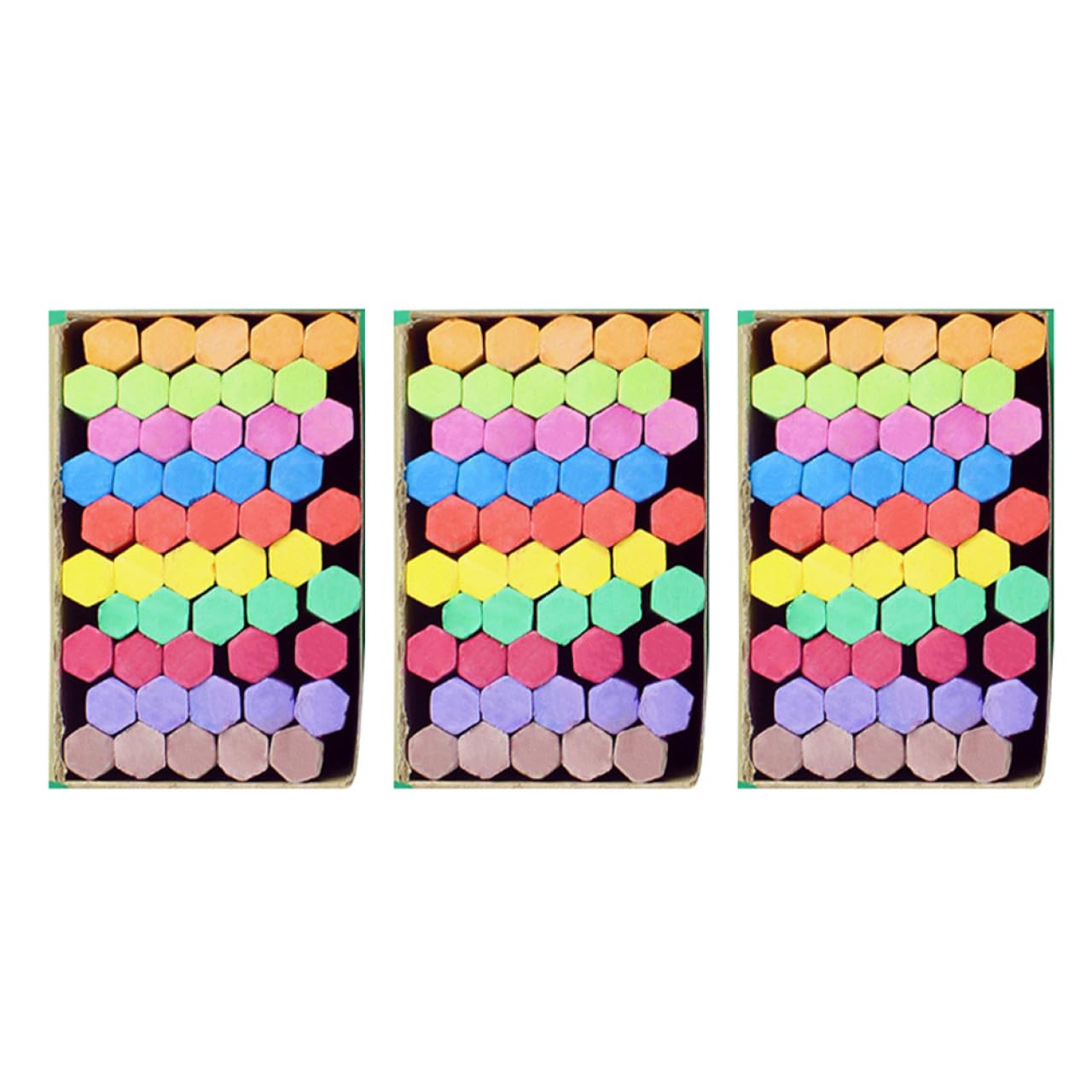 DOITOOL 1 Jeu Boîtes De Craies Colorées Hexagone Pour Tableau Craies Sans Poussière Pour École Et Maison Colorées 3 Boîtes