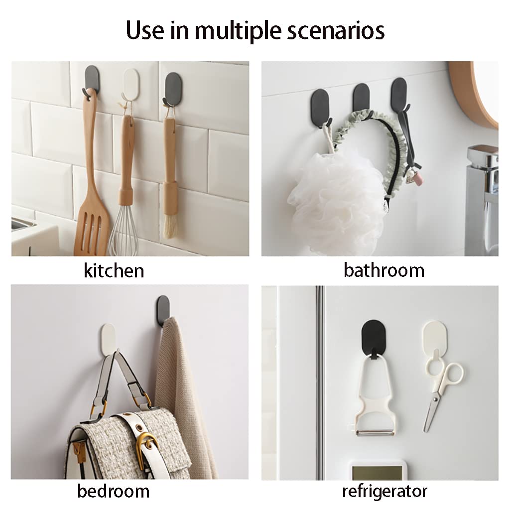 Ganchos autoadhesivos, Ganchos de pared adhesivos, Ganchos adhesivos fuertes para colgar en la pared, Ganchos multiusos, Para colgar Cocina Baño Oficina Armario Hogar, Sin agujeros, Acero al carbono
