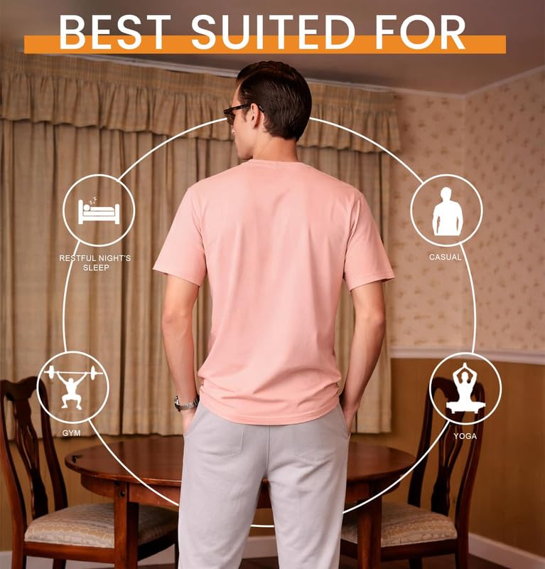 Image of Sleepynuts Men's Regular Fit Round Neck Half Sleeves Solid Casual Wear T-Shirt