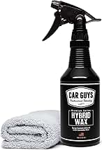 CAR GUYS Hybrid Spray Wax | Advanced Car Wax | Long Lasting and Easy To Use | Safe on All Surfaces | 18 Oz Kit with Towel