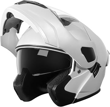 DOT Approved Modular Flip Up Motorcycle Helmet, Dual Visor Full Face Adult