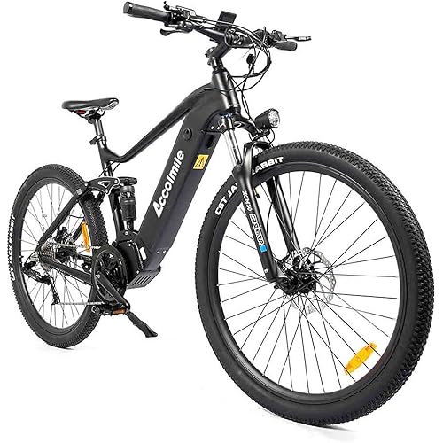 Accolmile 27.5" Electric Mountain Bike : ColaBear Adult Ebike with 8fun 48V 750W Mid Drive Motor & 17.5Ah Removable Lithium Battery & DPC18 Display, Shimano 8 Speed Gears