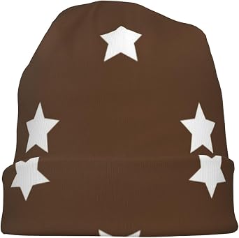 Brown Stars Pullover Knitted Hat Beanie Cap Skull Hats Sport Headwear for Men Women