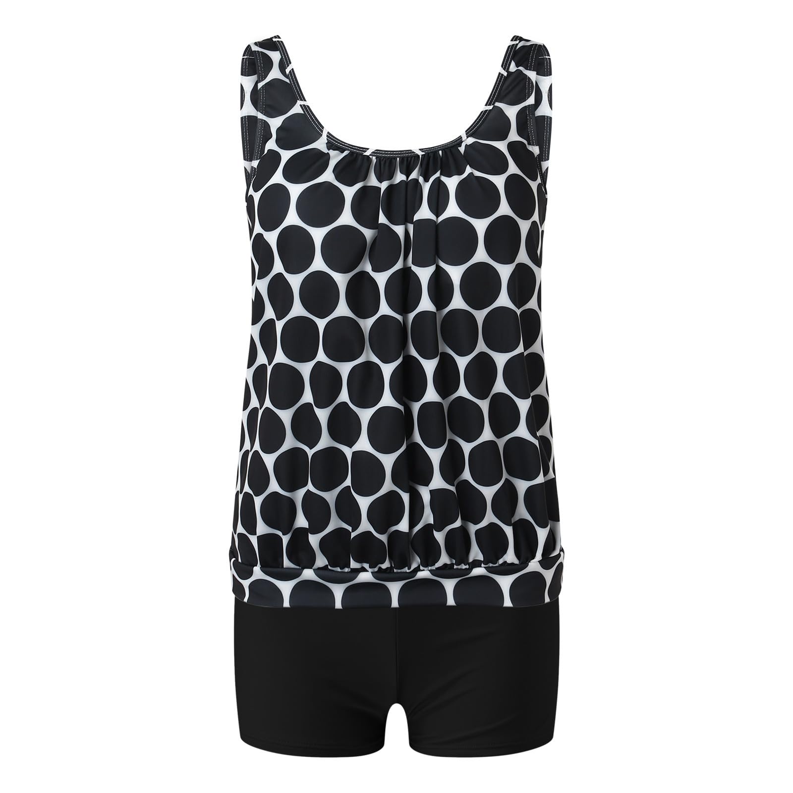 Generisch Tankini damski dwuczęściowy kostium kąpielowy, duże rozmiary, wysoka talia, tankini, zestaw, elegancki letni strój kąpielowy, plaża, dwuczęściowy, z górną częścią i szortami kąpielowymi