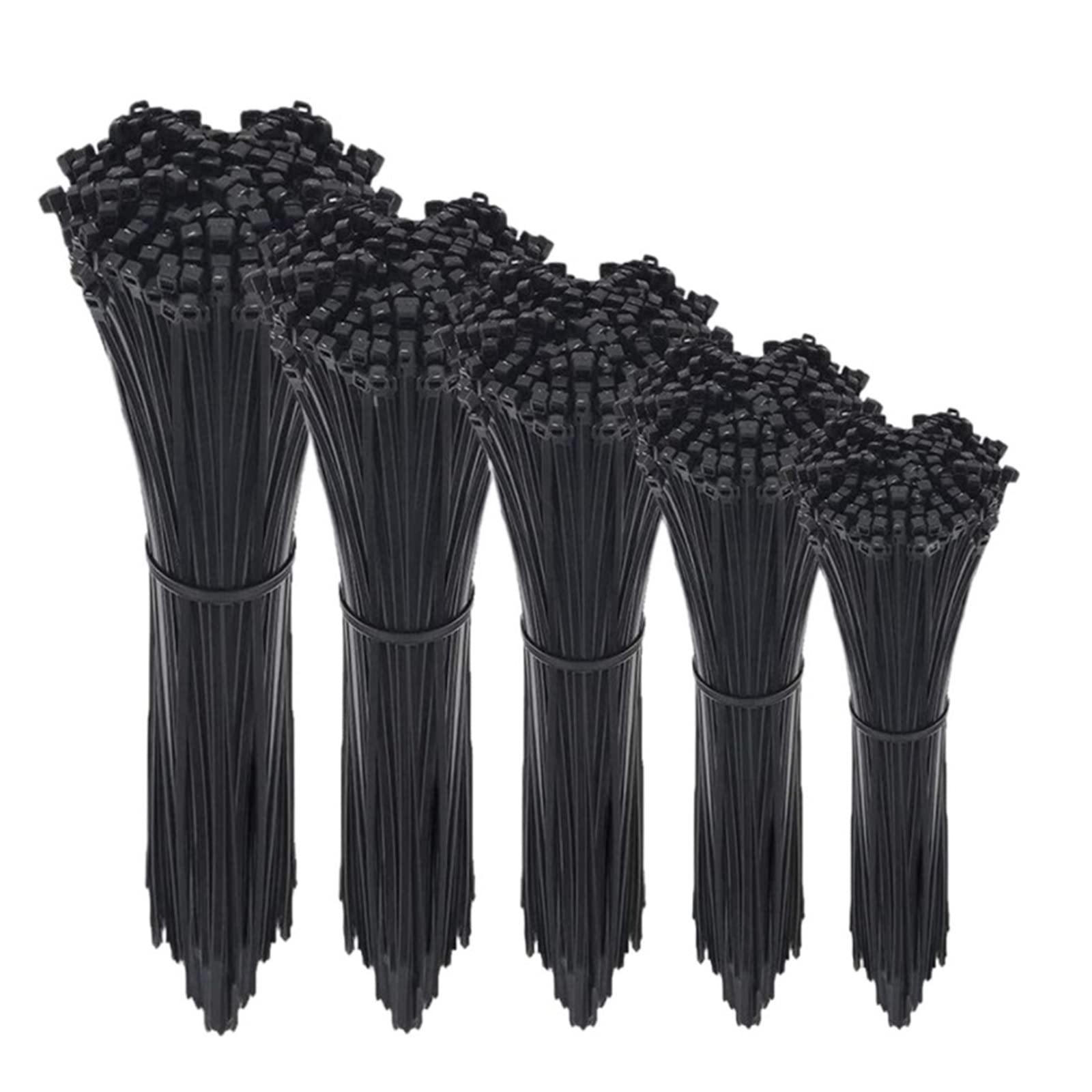 Nylon Cable Tie Buckle， Black Nylon Cable Ties 100Pcs Multiple Sizes Self Locking(4x450mm)