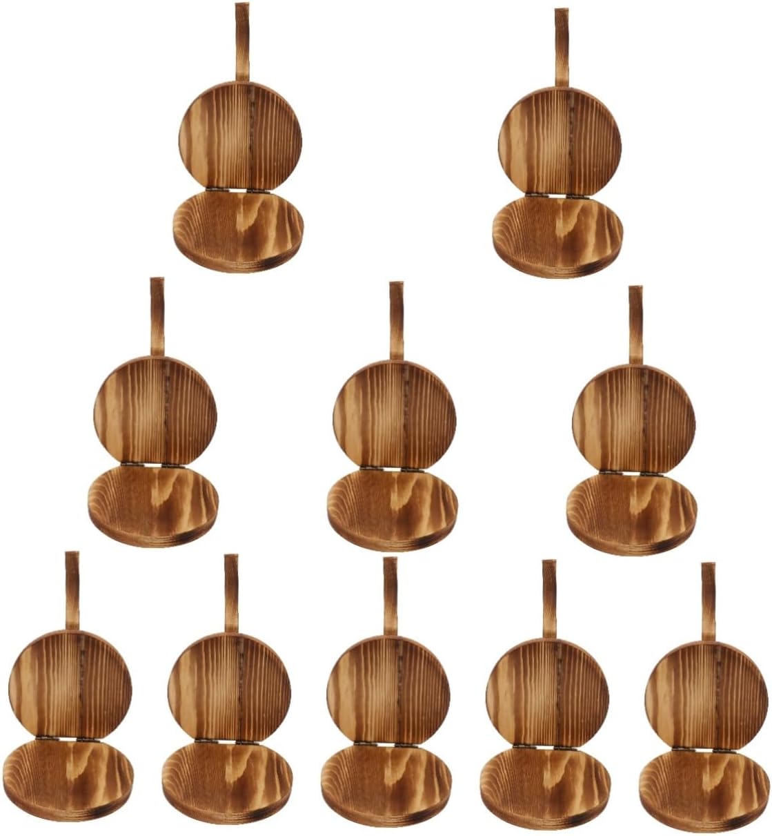 PRETYZOOM 10pcs Wooden Dumpling Mold Round Pastry Wrapper Cutter for Empanadas Pies Biscuits Kitchen Accessory Comfortable Grip for Home Cooking