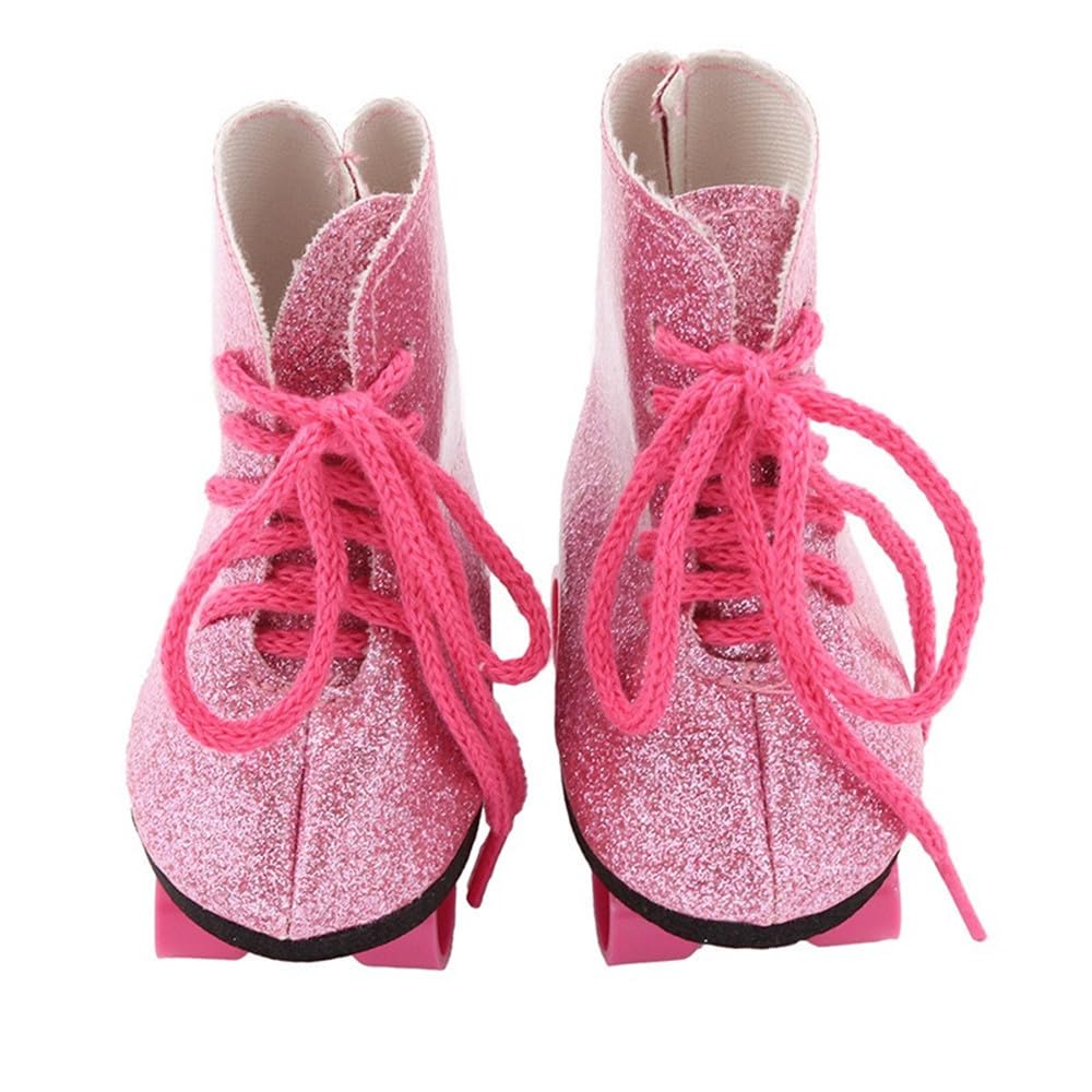 Uterui 18in Doll Roller Skates Shoes 46cm American Doll Ice Skates Costume Accessory (#G)