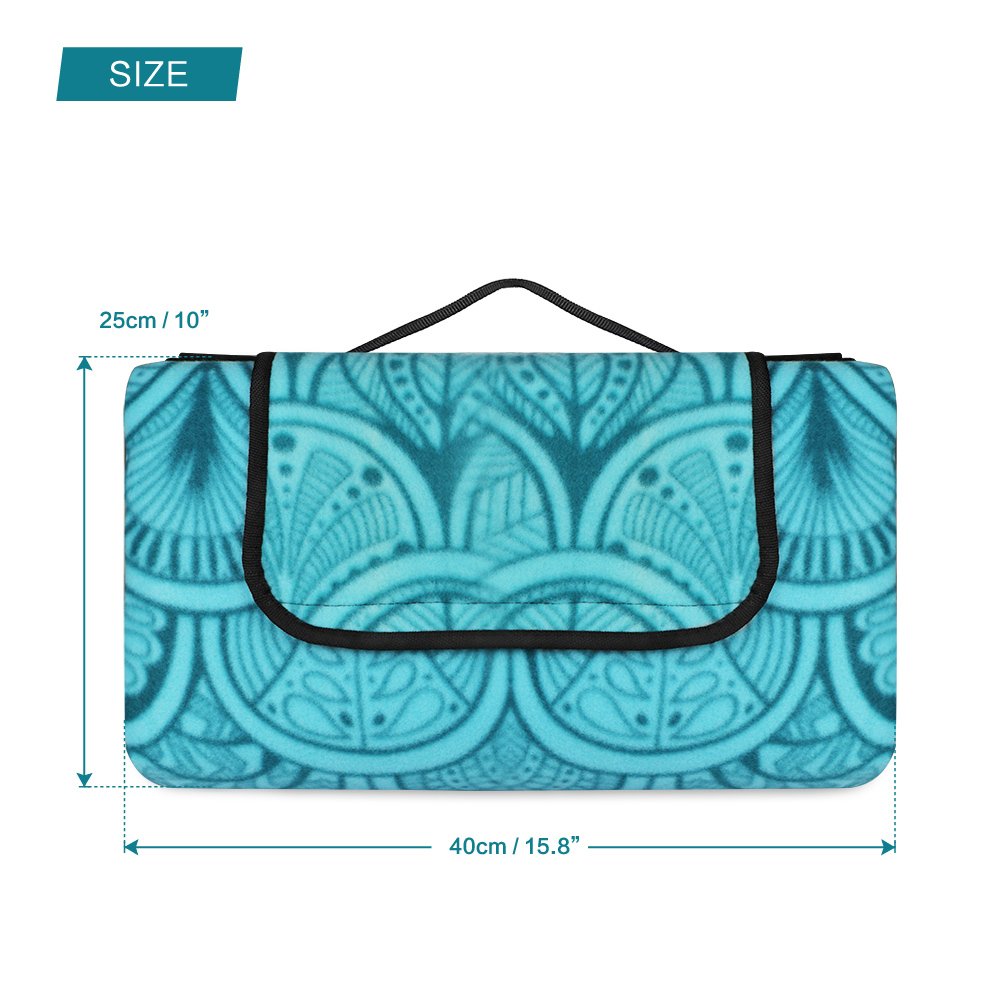 200 x 200cm XXL Picknickdecke Fleece Wasserdicht Campingdecke Stranddecke Wärmeisoliert mit Tragegriff für Picknicks, Camping - Blau