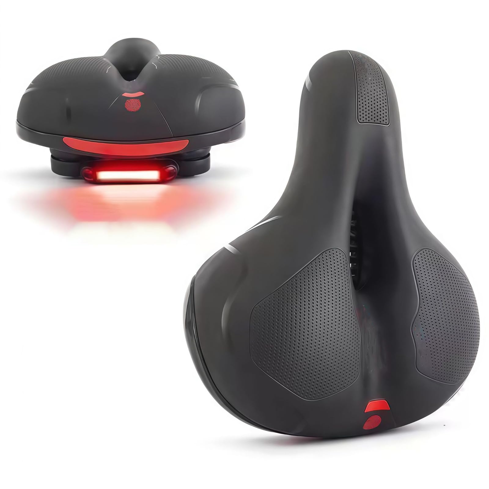 Sella Bici Comoda in Gel per Trek Marlin 7 2017-21 | Sella Bici Comoda con Fanali Posteriori Ricaricabili Sella Per Bicicletta Uomo Donna Cuscino Posteriore per Bicicletta