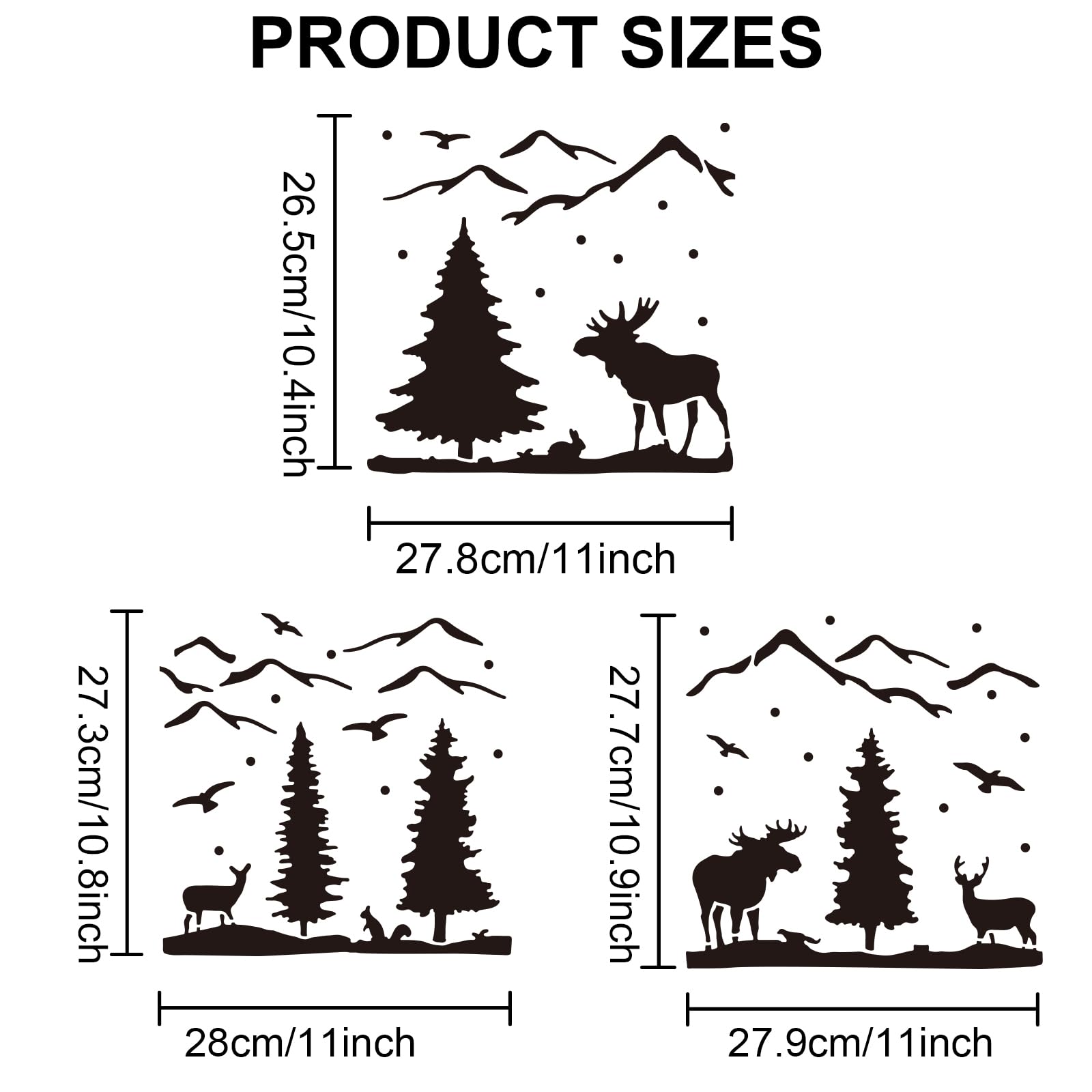 Stencil Per Paesaggi 6pz - Modelli Riutilizzabili Montagna E Cervo Per Decorazioni Fai Da Te