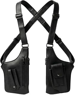 Men's Underarm Shoulder Bag, Premium Vegan Leather Anti-Theft Utility Bag with Adjustable Double Shoulder Straps, Multi-Pocket EDC Carry Bag for Travel, Commuting & Everyday Use