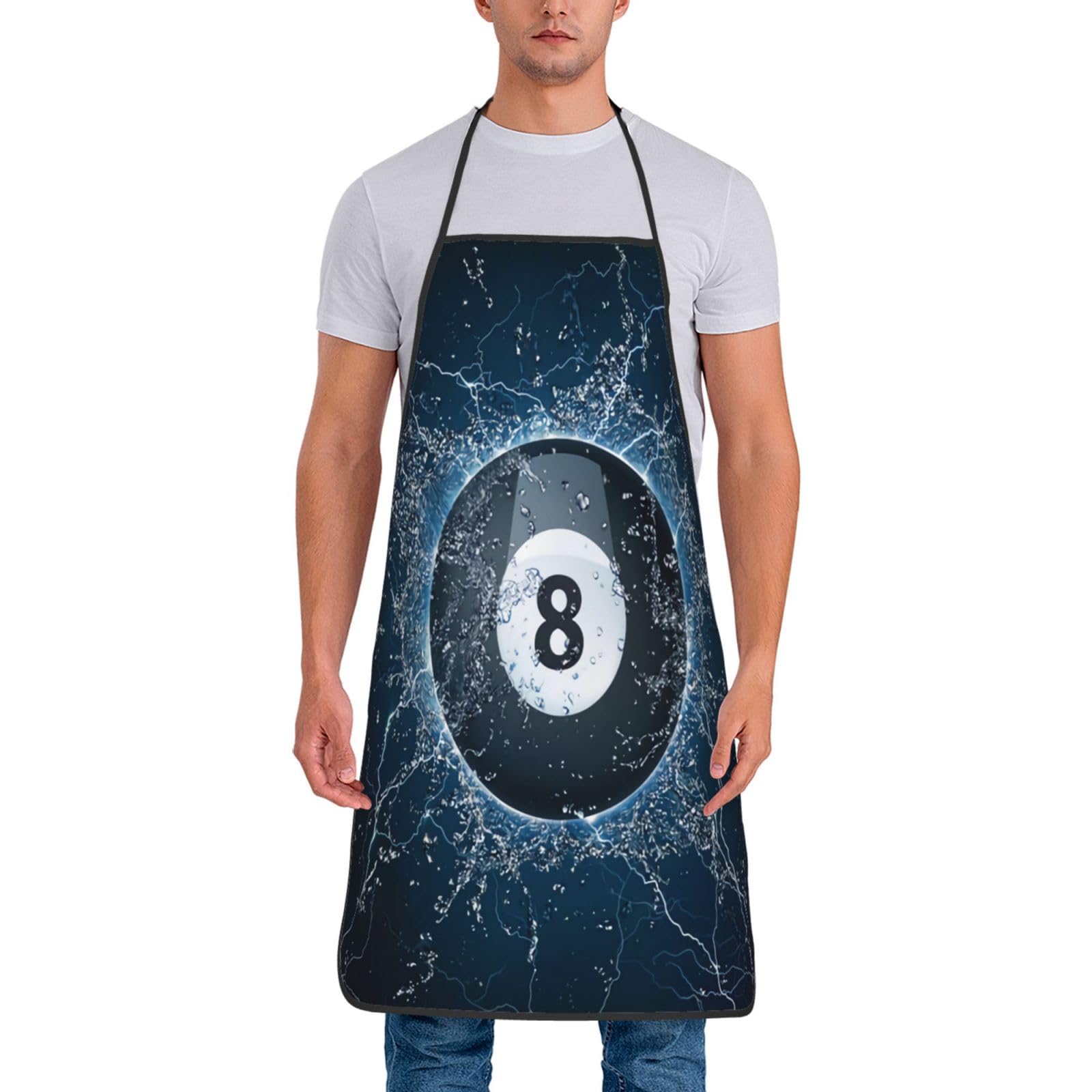 Peiyeety Unisex As Pic Pool Billiards Ball In Water Kitchen Apron, And Durable Waterproof Effect Make It Very Popular