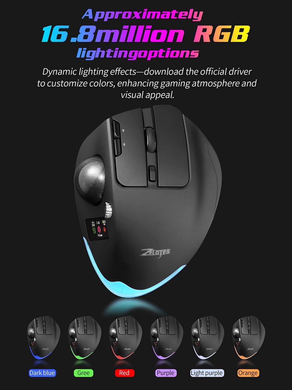 Zeerkeer Trackball Ratón Inalámbrico, Ratón Ergonómico para PC/Mac/Tablet