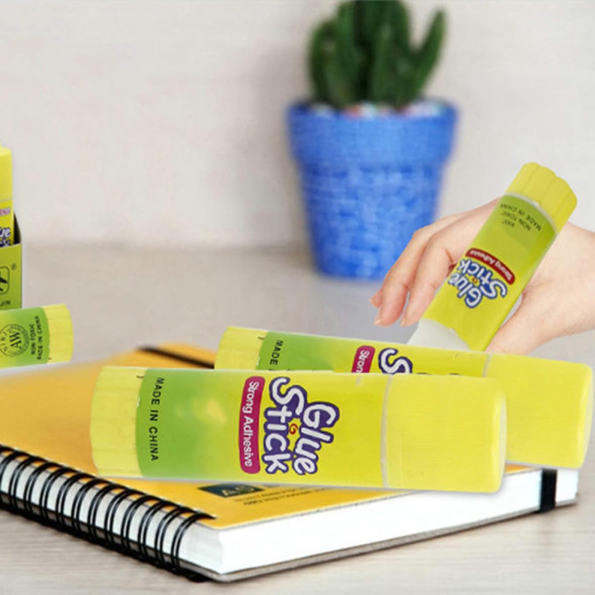 12pcs Solid Glue Sticks Strong Adhesive Portable for School Office Student Use White Craft Supplies