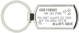 Good Friends Are Like Stars Rectangle Keyring, Personalised Keyring, Keyring, Novelty Keyring, Funny Keyring, Inspirational Keyring