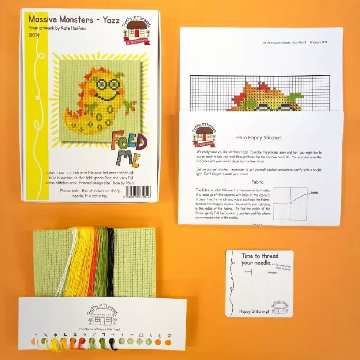 Bothy Threads Little Stitchers Counted Cross Stitch kit - Massive Monsters - Yazz