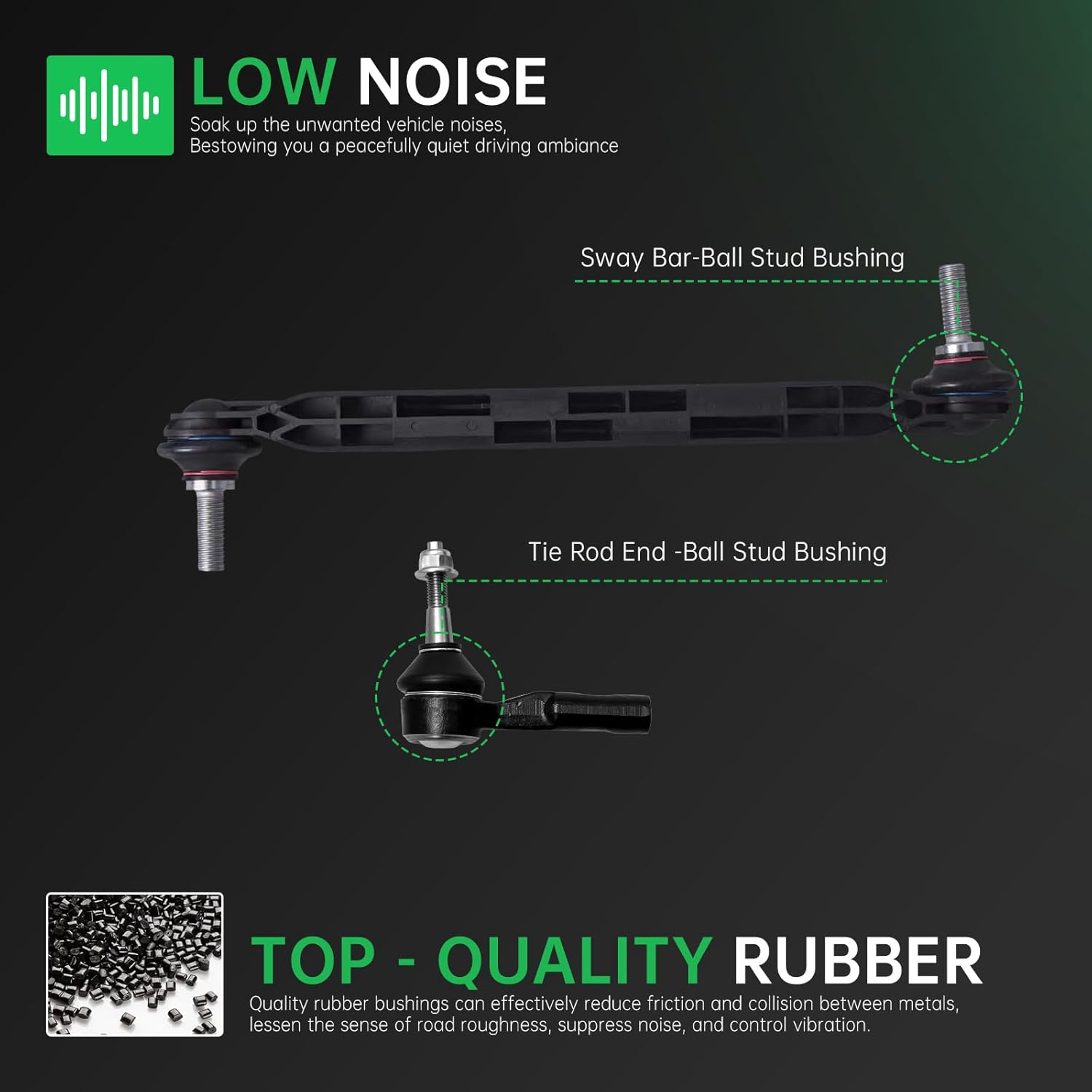 AUQDD 10Pc Front Suspension Kit Fit For 12-17 Bu-ick Verano, 11-15 Chevy Cruze, Volt, 2 Lower Control Arm w/Ball Joint 2 Sway Bar Link 4 Outer & Inner Tie Rod End (# K621751 K750519 EV800884 ES800949)