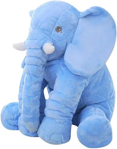 Blue Elephant Stuffed Plush Toy, Soft Cuddly Sitting Pillow